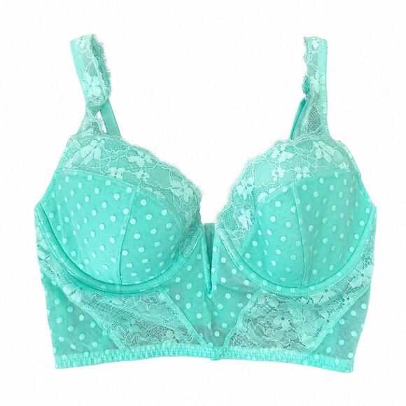 Victoria's Secret Other - Victoria's Secret 34D Bra Dream Angels Aqua Blue Lace Corset Longline Bustier